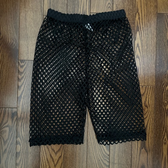 SHEIN Pants - SHEIN Black Fishnet Bike Shorts